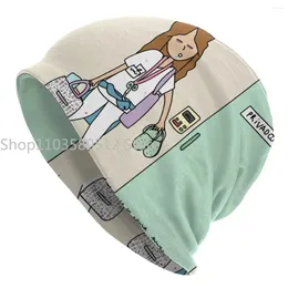 Berets Winter Beanie Skullies Caps Enfermera En Apuros Merch Bonnet Hats Graphic Print For Women Nurses Gifts Idea