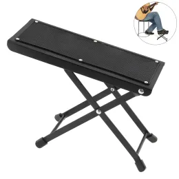 Kablolar katlanır metal gitar tabure dinlenme antislip stant yüksekliği ayarlanabilir ayak dinlenme standı