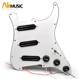 Guitar SSS Prewired PickGuard Mini Humbucker Electric Guitar 9K/9K/9K Loaded Prewired Scratchplatta för ST Style Guitar Black