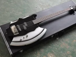 Pegs Factory Custom 4 Strings Ax Bass Guitar مع لوحة أصابع خشب الورد ، أجهزة Chrome ، توفر خدمة مخصصة