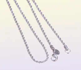 混合16039039 18039039 20039039 22039039 24039039 Women039S 2mm Chains Necklace 925 Sterli4279847