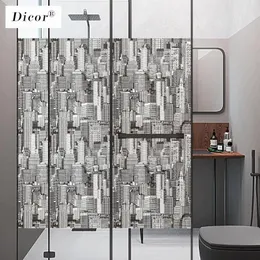 Adesivi per finestre Dicor 2024 Architettura moderna Art Decorative Film for Living Room Office 200 cm/Set Blt2276