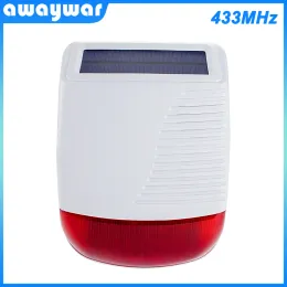 System Awaywar NYA 433MHz trådlöst soler utomhus Siren Light Flash Strobe Watertproof Alarm For Home Security Alarm System Smart Burgl