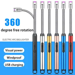 Учреждаемая USB -электрическая кухонная барбекю без газовой линейки на открытом воздухе плазменная дуга более легкая ветряная плавкая свеча необычная зажигалка