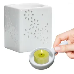 Candle Holders Wax Melter Oil Burner Melt Warmer Ceramic With Tray For Spa And Home Decor