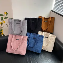 Shoulder Bags Women Corduroy Handbag Purse Large Capacity Fashion Satchel Purses Casual Multifunctional Reusable Grocery