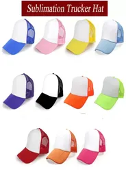 Party Favor Sublimation Trucker Hats sublimering Blank Mesh Hat Vuxen Caps för att skriva ut anpassad sport utomhus HAT9271309