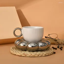 Kupalar Yaratıcı Kalınlaştırılmış Bulutlar Seramik Kahve Fincan Saks Sanatı Zarif Kupa Çift Çay Hediye Masa Üstü Ekran Ev Dekorasyonu