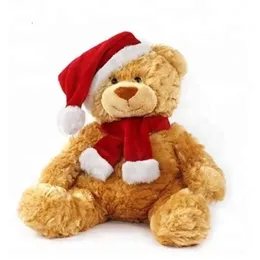 Caldo Sale orsi ripieni con cappello e sciarpa di alta qualità Animale di Natale Orsacchiotto di natale Plush Animal Phining Toy