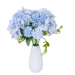 Dekorativa blommor heminredning konstgjord maskros hydrangea bunt brud bukett bröllop blommor arrangemang material po props falska