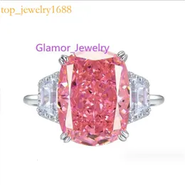 Размер 5-9 обручальные кольца ювелирные изделия настоящая стерлинская подушка формы розовый моуссанит бриллиант