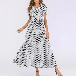 Sukienki swobodne sukienka maxi dla kobiet marszczyń na plaży Sundress Summer Floral Boho Shoeveless Long Robe Ete Femme Jurk