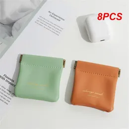 Storage Bags 8PCS Unisex Pu Leather Portable Coin Purse Small Earphone Bag Headphone Organizer Mini Sundry Cosmetic Lipstick