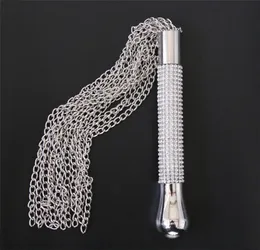 BDSM Rhinestone Handle Correntes de metal chicotear os flageleiros de flagger broadage escravos jogos adultos para casais Fetish Sex Toys unisex501050544