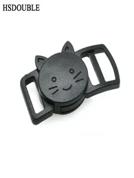 50PCSLOT 38QUOT10MMプラスチック製の湾曲したCathead Safty Breakaway Black Cat Collar Paracord Webbing Apparel Accessories4389823