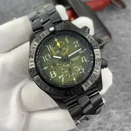 Paslanmaz PVD 316L Case Watches Erkekler Avenger Quartz Chronograf 45 Gece Misyonu İzle Çelik toka mens chronomat havadan parça wr189l