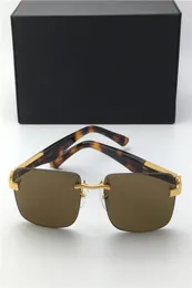 Neue Mode Männer Designer Sonnenbrille Der Künstler I Metal Square Randless Bräbers Klassiker Vintage -Stil Top -Qualität wird mit CA7104051 geliefert