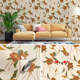 Papéis de parede Retro Birds Florais Casca e Stick Papel de parede Chic Removível Auto -adesivo Contato Móveis de papel Decors de decoração para casa