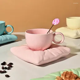 Koppar tefat godis färg kaffemugg lyx design hushåll kopp kontor eftermiddag te och fat set tazza colazione teacups