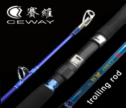 Trolling Boat Fishing Rod Troll Çubukları Süper Sert Karbon Fiber Güçlü Jigging Pole 18m 21m 24m 27m Büyük Balık2319321