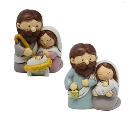 Decorative Figurines Nativity Scene Figures Collection Gifts Miniature Holy Family Catholic For Garden Party Bedroom Xmas Office