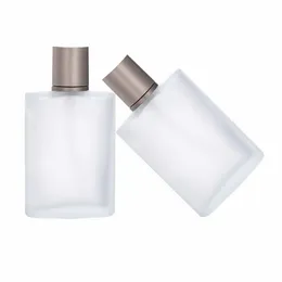 2024 30ml 50ml Clear Glass Spray Bottle Frosted Square Glass Perfume Bottle Cosmetic Packaging Bottle Vialsfor Square Perfume Bottle for