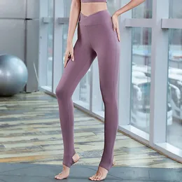 Changyue New Solice Running Sports and Fitness Clothing High Waist Tight Elastic Step on Peach Hips 요가 바지 여름