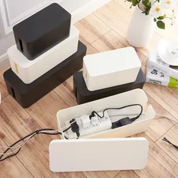 2024 Cable Storage Box Wooden Power Line Storage Case Dustproof Charger Socket Organizer Wire Case Home Cable Winder Organizer for wooden