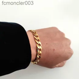 18ct Желтый твердый золото отделка Miami Curb Cuban Link Chain Bracelet Must