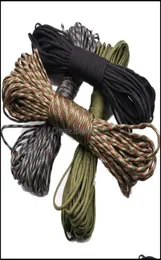 And Hiking Sports Outdoors31M Paracord 550 Parachute Cord 100Ft 4Mm 7 Strand Rope Bundles Lanyard Black Cam Equipment Survival K6306186