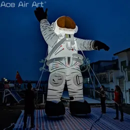 26ft höga LED -lampor Uppblåsbar astronautfigurbelysning Spaceman med fjärrkontroller för festdekoration/utomhusdisplay eller händelse