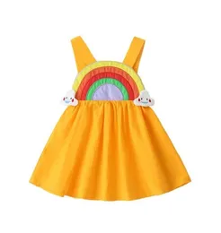 Girl039s sukienki projektanci Ubrania Dzieci malucha dziewczynka kreskówka Rainbow Sleveless Halter Sukienka Aline Sundress One Piece Out1837893