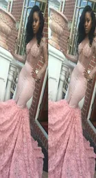 Pink Prom Dress New Arrival Sexy Mermaid Lace Pageant Saudied Ability Dubai Long Evening Party Vongen