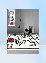 Teppich Keith Haring Unordentliches Puzzle -Fläche Teppichboden luxuriöser Wohnzimmer Schlafzimmer Bettwäsche Fenster 2210171304540