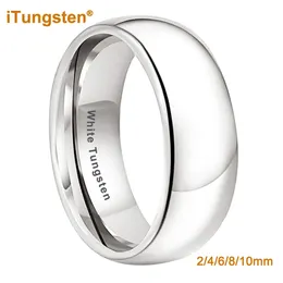 Itungsten 234567810 мм белый вольфрамовый кольцо для мужчин Женщины приятный обручальный обручальный кольцо блестящее отполированное подтверждение подгонки 240415