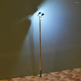 Dekoratif Figürinler Mini Kare Işık Model Demiryolu Işıkları LED LAMPOST LAMPS SOKAK LGIHTS Ölçek Yuvarlak Kafa Tren Düzeni Oyuncakları