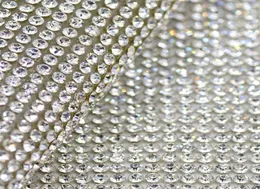 Versender2mm klares Glas Strass -Perlenverkleidungsfix oder Selbstkleber Strass Applique Diamond Mesh Roll für DIY DE57377763436092