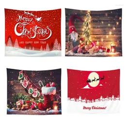 Tapestries 38x29inch Kerstman En Rendieren Vliegend Wandtapijt Voor Esthetisch Als Wanddecoratie Slaapzaal Slaapkamer Woonkamer