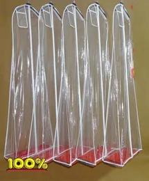 Högkvalitativ transparent bröllopsklänning billig dammtäcke Omniseal extra stor PVC 1805810cm bröllop plaggväska kjolkläder cov4140853