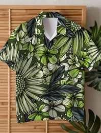 Floral Hawaiian Shirts Herren Hemd tägliche Kleidung am Wochenende Sommer Kubankragen Kurzärmel 4way Stretch Stoff 240415