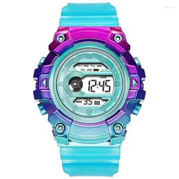 Orologi da polso gradiente da donna colorata orologio luminoso orologio da regalo sportivo digitale casual orologio da regalo a led femmina orologio da polso
