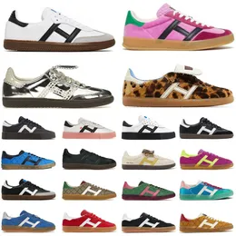 OG Original Classic Wales Bonner Leopard Print Shoe Womens Dress Shoes Woman Sporty and Rich Vegan Handball Spezial Sier Flat Traine Pink Mens Out Office Sneaker