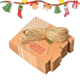 Gift Wrap Christmas Kraft Bag 50pcs Paper Box For Gifts Home Decor Products Candy Cookies Armband Chocolate Toys