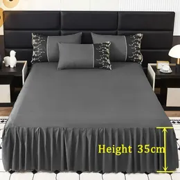 Bonenjoy Plain Color Bed Skirt Cover Treasable Cover Singlequeenking Size Bedspread Home Home Mattress Narzuty No Pillowcase 240415