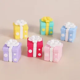 Party Supplies Macaron Colorful Present Box Cake tooper Pink Blue Bow For Girl 1st Birthday Baby Shower Decorations Girls 16th