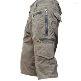 Бегущие шорты мужской ремешок тактический пробежек с твердым цветом мульти -молнии карманы летние повседневные прямые