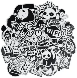 50 pcs Random black and white punk anime stickers home decor sticker on luggage motor bike skateboard wall decals stickers for kid4568842