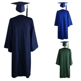 Clothing Sets Academic Robe Mortarboard Cap University Graduation Gown 2024 Adult Zip Closure