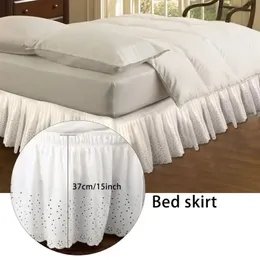 Кровать юбка для вышивки хлопковой вышивки вокруг принцессы Руфл с регулируемыми ремнями нельзя. Маттр.