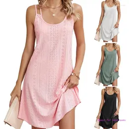 Casual Dresses Women's Summer Spagheti Straps A Line Midi Dress Loose Flowys Swing Beach Coverups Sundress Gifts DropShip